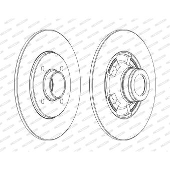 Jeu de 2 disques de frein arrière FERODO OEM 7701208054