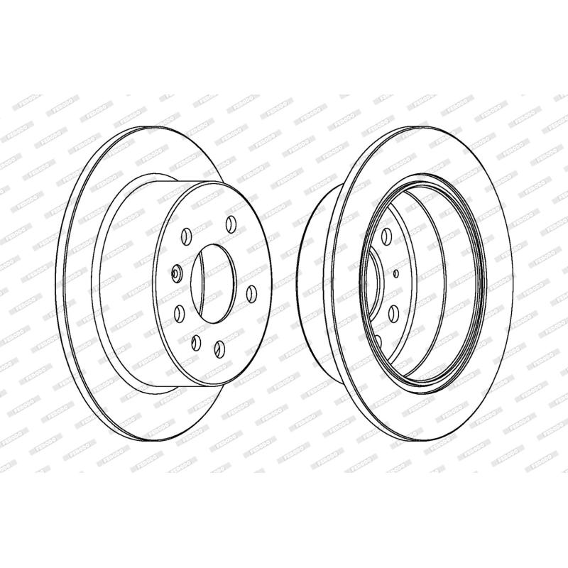 Jeu de 2 disques de frein arrière FERODO DDF756 - Visuel 1