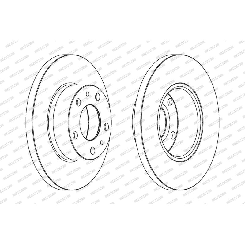 Jeu de 2 disques de frein avant FERODO DDF758 - Visuel 1