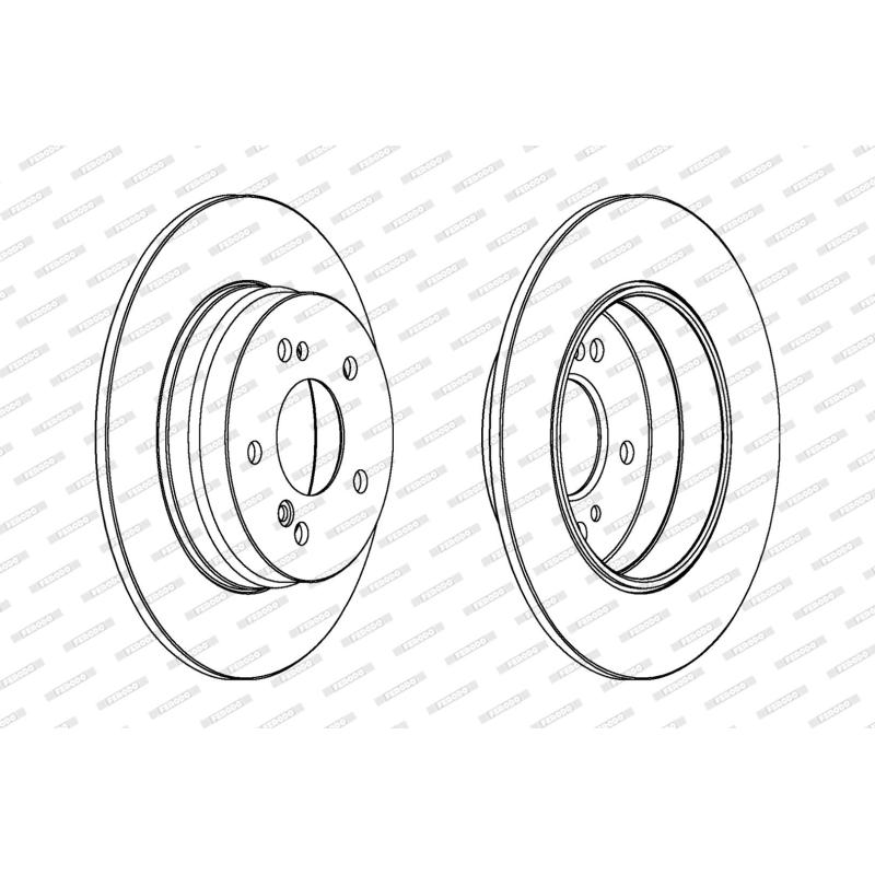 Jeu de 2 disques de frein arrière FERODO DDF819 - Visuel 1