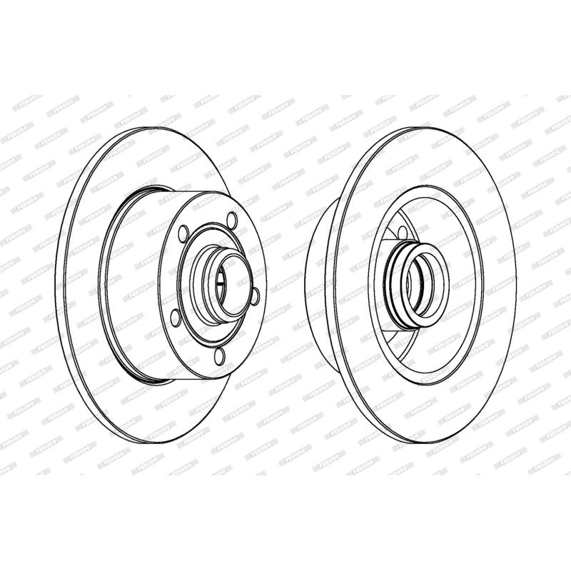 Jeu de 2 disques de frein arrière FERODO DDF830C-1 - Visuel 1