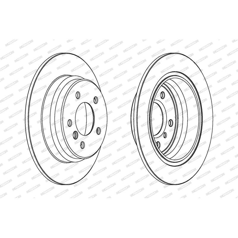 Jeu de 2 disques de frein arrière FERODO DDF835 - Visuel 1