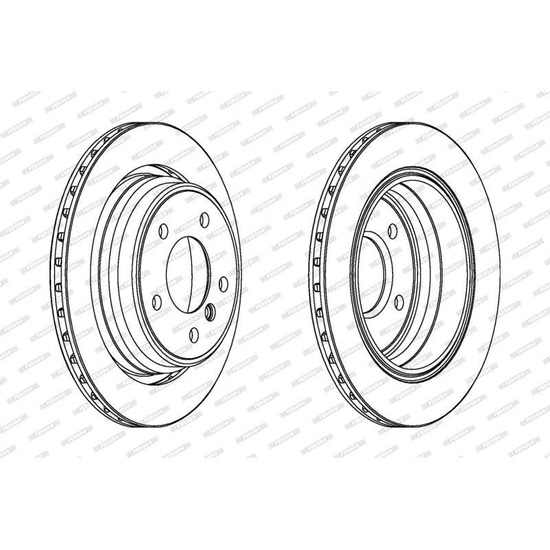 Jeu de 2 disques de frein arrière FERODO DDF836C - Visuel 1