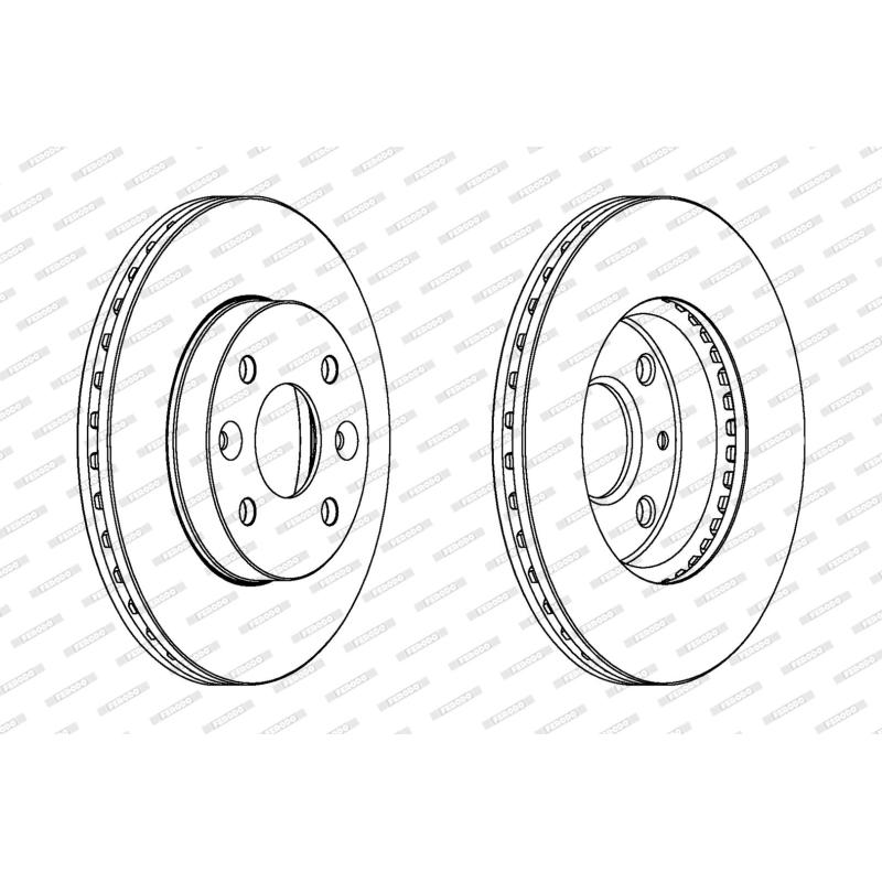 Jeu de 2 disques de frein avant FERODO DDF854 - Visuel 1