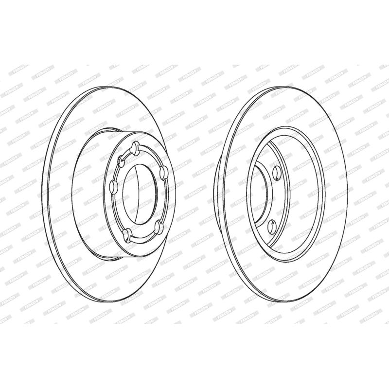 Jeu de 2 disques de frein arrière FERODO DDF929 - Visuel 1