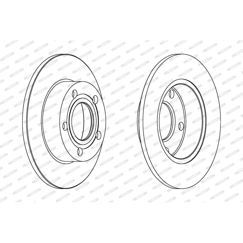 Jeu de 2 disques de frein arrière FERODO DDF952 - Visuel 1