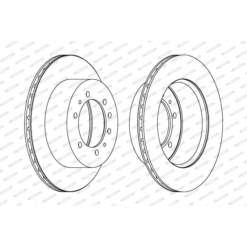 Jeu de 2 disques de frein arrière FERODO DDF976-1 - Visuel 1