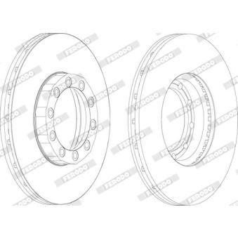 Jeu de 2 disques de frein avant FERODO [FCR169A]