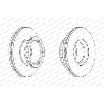 Jeu de 2 disques de frein arrière FERODO OEM 0007182305