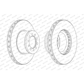 Jeu de 2 disques de frein avant FERODO OEM 638421011205