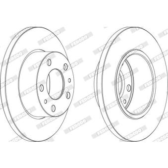 Jeu de 2 disques de frein arrière FERODO FCR195A pour NISSAN CABSTAR E 35-8 84cv