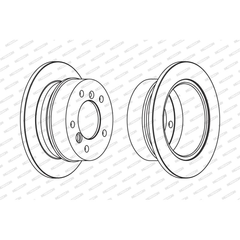 Jeu de 2 disques de frein arrière FERODO FCR230A - Visuel 1