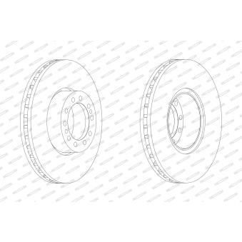Jeu de 2 disques de frein avant FERODO OEM 02996353