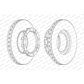 Jeu de 2 disques de frein arrière FERODO OEM 2996327 Jeu de 2 disques de frein arrière FERODO OEM 2996327