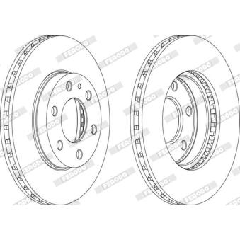 Jeu de 2 disques de frein avant FERODO [FCR314A]