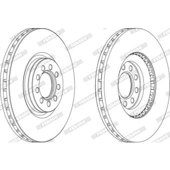 Jeu de 2 disques de frein avant FERODO OEM 2996121