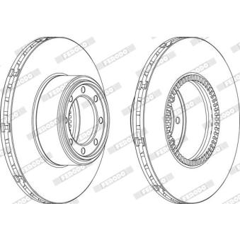 Jeu de 2 disques de frein arrière FERODO FCR321A pour MERCEDES-BENZ GLC 70C14 V. 70C14 V/P - 140cv