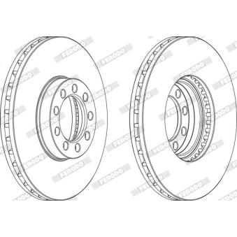 Jeu de 2 disques de frein avant FERODO OEM 2996122