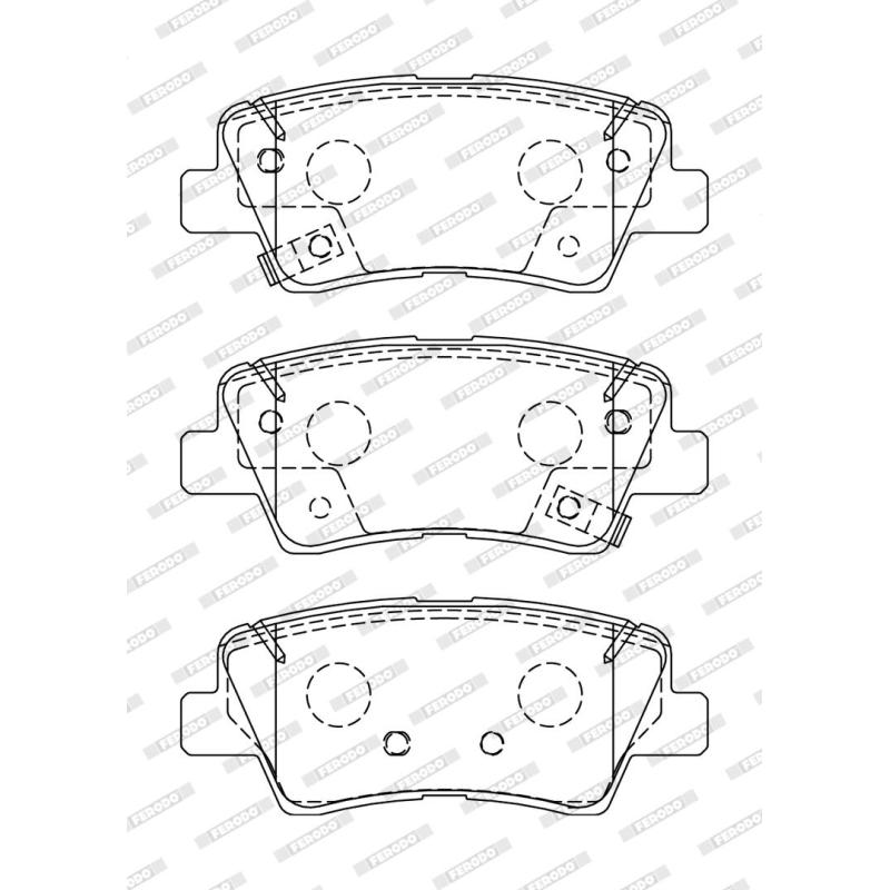Jeu de 4 plaquettes de frein arrière FERODO FDB5041 - Visuel 1