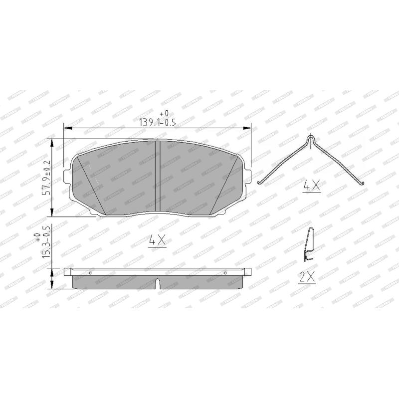 Jeu de 4 plaquettes de frein avant FERODO FDB5285 - Visuel 2