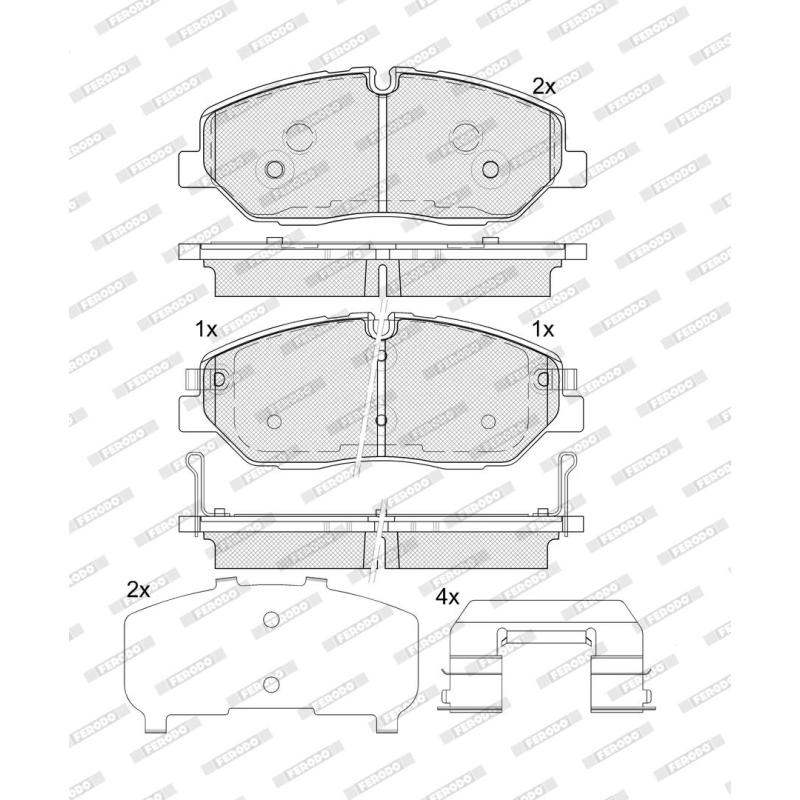 Jeu de 4 plaquettes de frein avant FERODO FDB5397 - Visuel 1