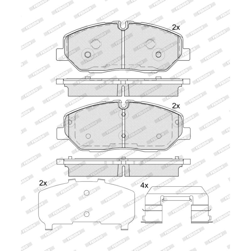 Jeu de 4 plaquettes de frein avant FERODO FDB5403 - Visuel 1