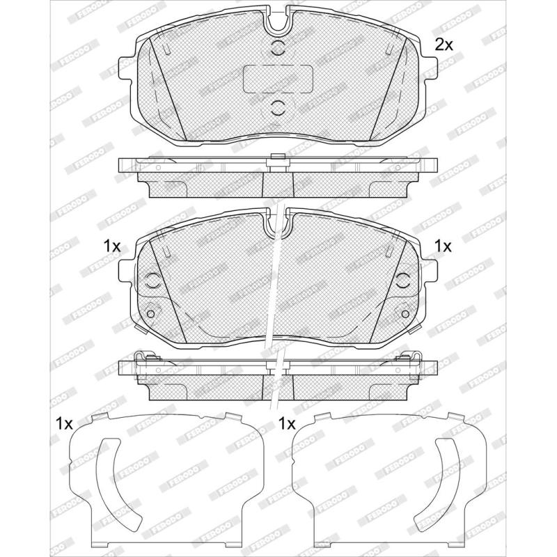 Jeu de 4 plaquettes de frein avant FERODO FDB5508 - Visuel 1