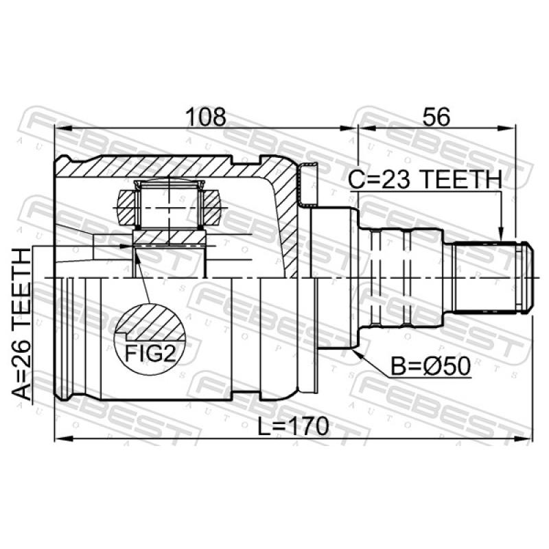 Jeu de joints, arbre de transmission avant droit FEBEST 0111-GSU35LH - Visuel 2