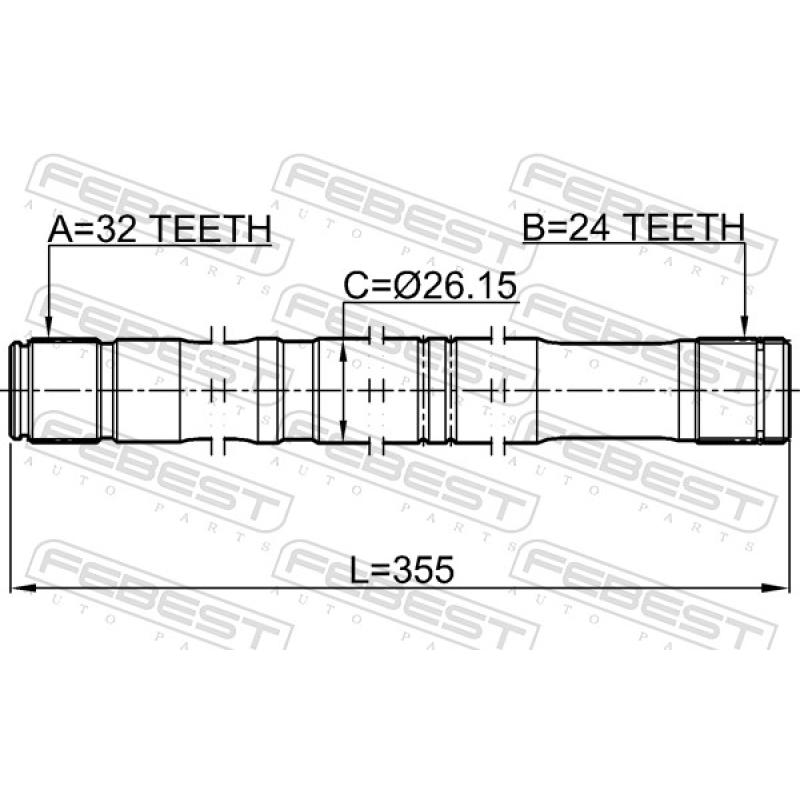 Arbre de transmission avant gauche FEBEST 0112-CDT220LH - Visuel 2