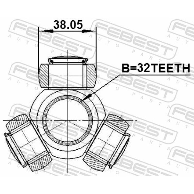 Trépied, arbre de commande FEBEST 0116-CDT220 - Visuel 2