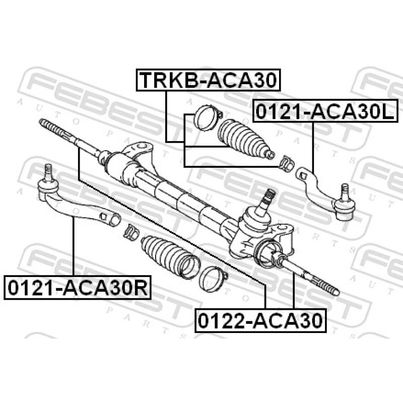Rotule de direction intérieure, barre de connexion FEBEST 0122-ACA30 - Visuel 2