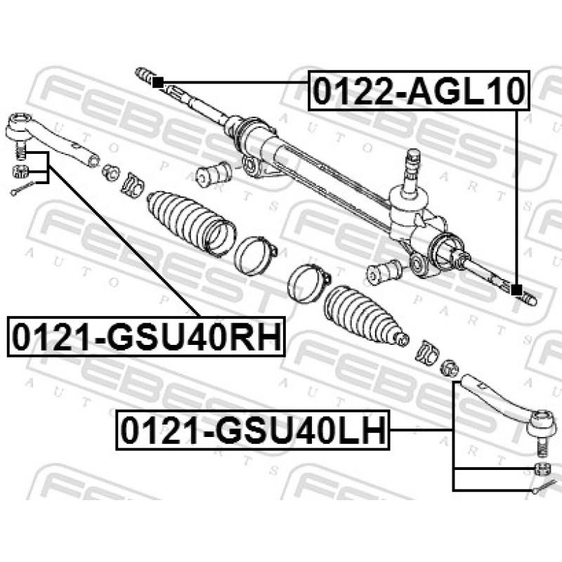 Rotule de direction intérieure, barre de connexion FEBEST 0122-AGL10 - Visuel 2