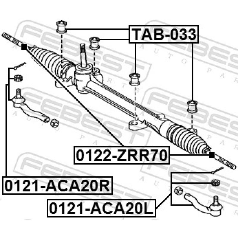 Rotule de direction intérieure, barre de connexion FEBEST 0122-ZRR70 - Visuel 1