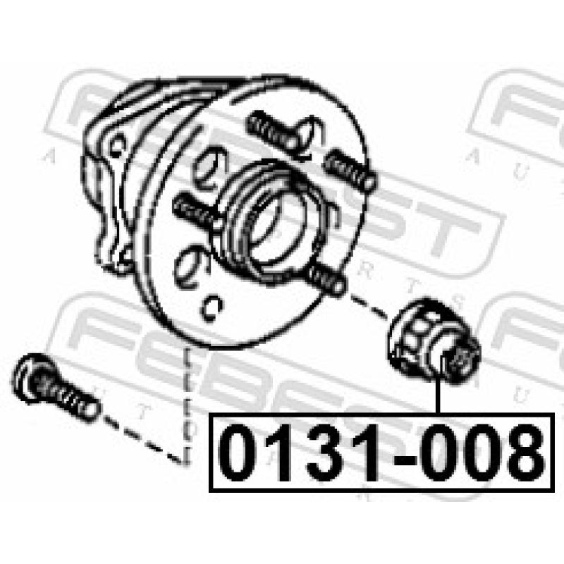 Écrou, bout d'essieu FEBEST 0131-008 - Visuel 1