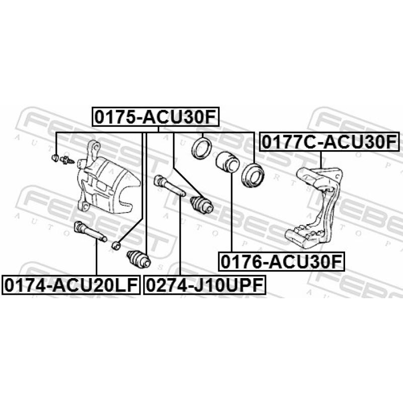 Kit de réparation, étrier de frein FEBEST 0175-ACU30F - Visuel 2