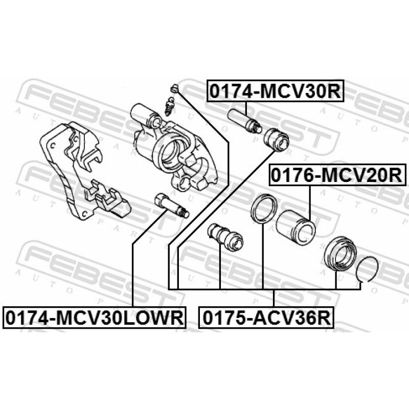 Kit de réparation, étrier de frein FEBEST 0175-ACV36R - Visuel 1