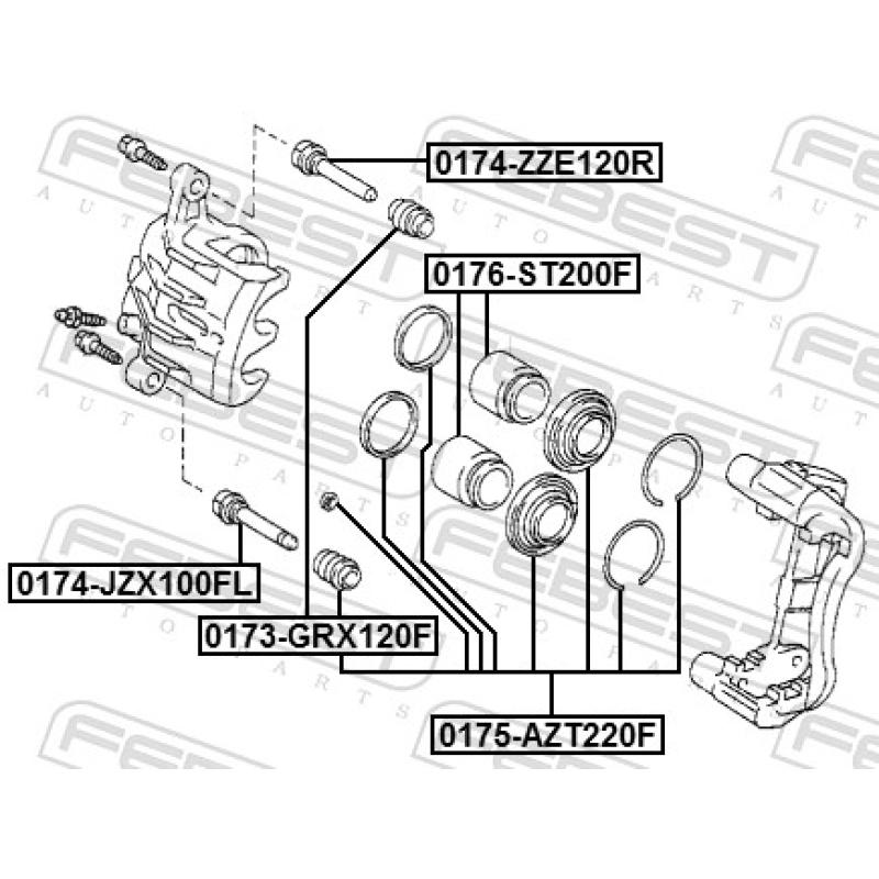 Kit de réparation, étrier de frein FEBEST 0175-AZT220F - Visuel 1
