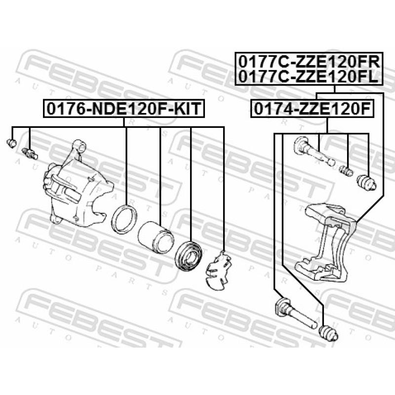 Piston, étrier de frein FEBEST 0176-NDE120F-KIT - Visuel 2