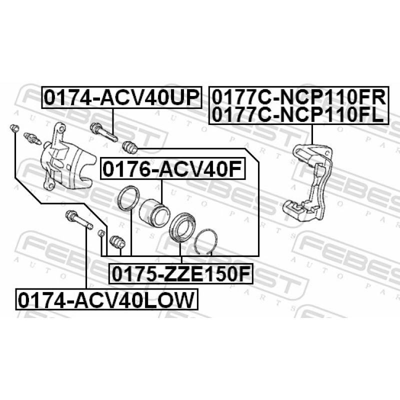 Jeu de supports d'étriers de freins avant gauche FEBEST 0177C-NCP110FL - Visuel 2