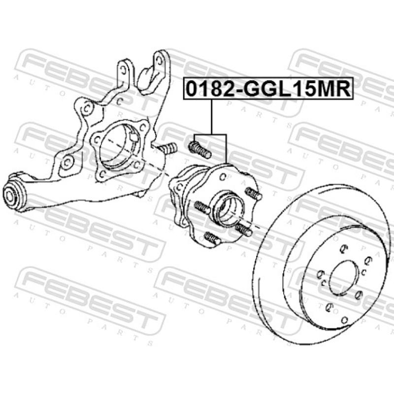Moyeu de roue arrière FEBEST 0182-GGL15MR - Visuel 1