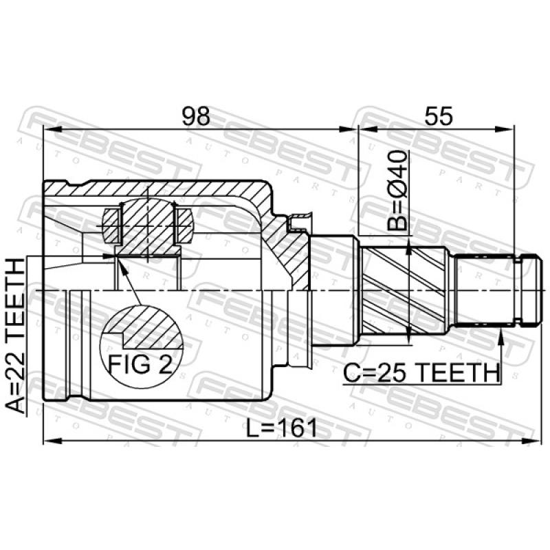 Embout de cardan avant (kit de réparation) FEBEST 0211-C11X - Visuel 2