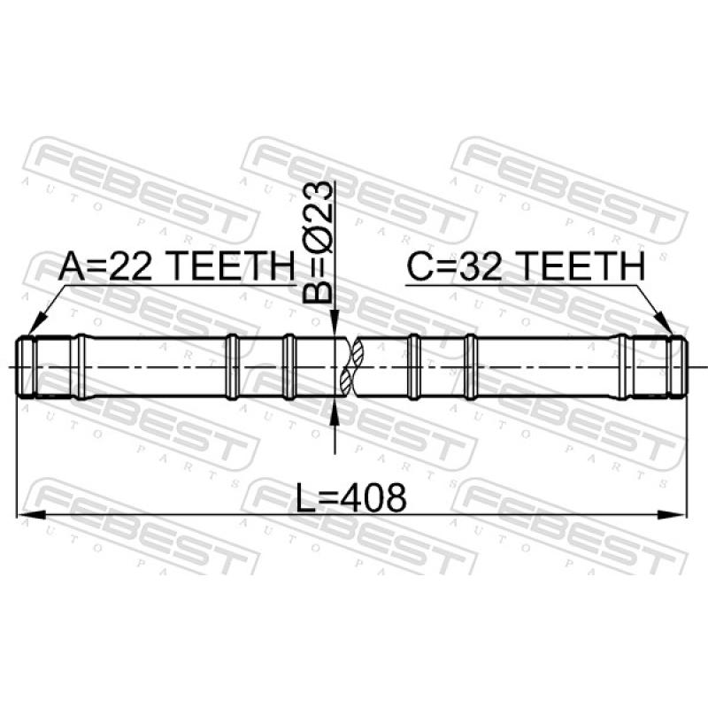 Arbre de transmission avant gauche FEBEST 0212-GA16LH - Visuel 2