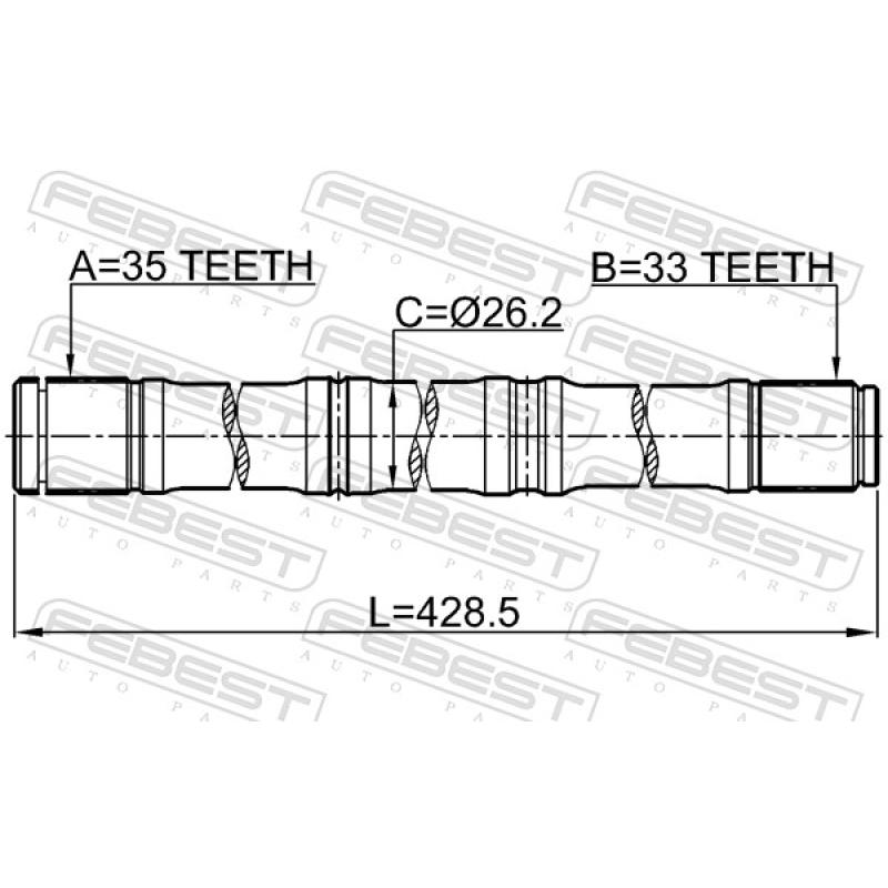 Arbre de transmission FEBEST 0212-MR20CVT4WD - Visuel 2