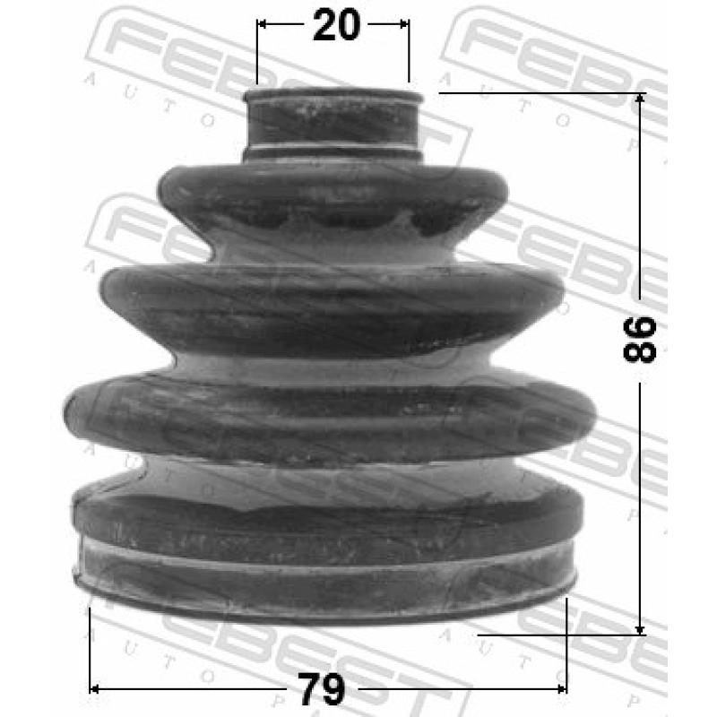 Joint-soufflet, arbre de commande FEBEST 0217-051 - Visuel 1
