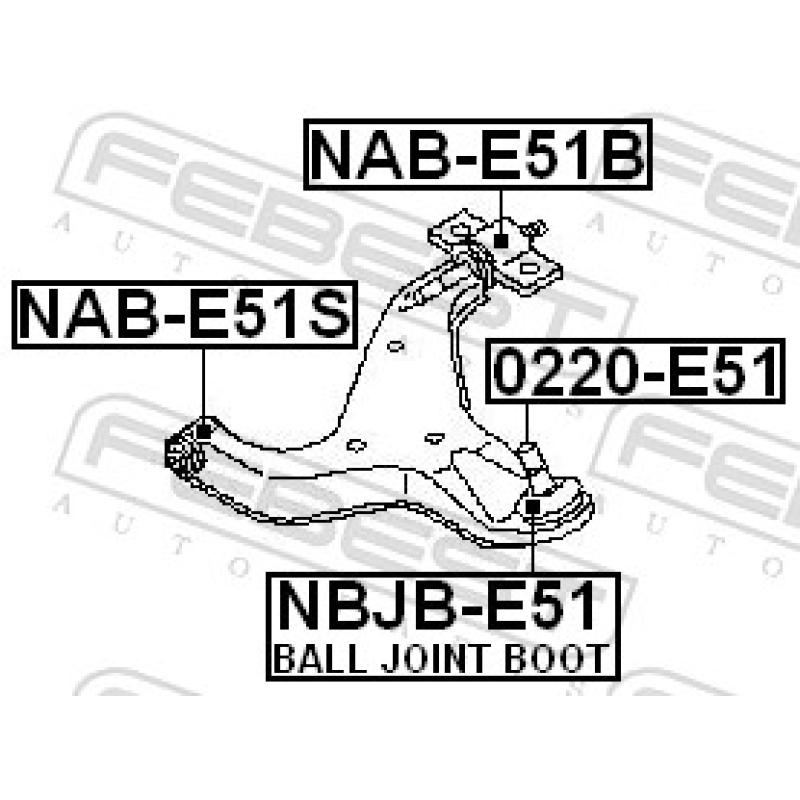 Rotule de suspension FEBEST 0220-E51 - Visuel 2