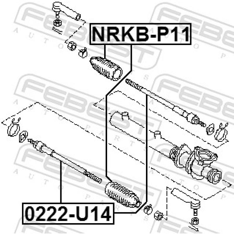 Rotule de direction intérieure, barre de connexion FEBEST 0222-U14 - Visuel 1