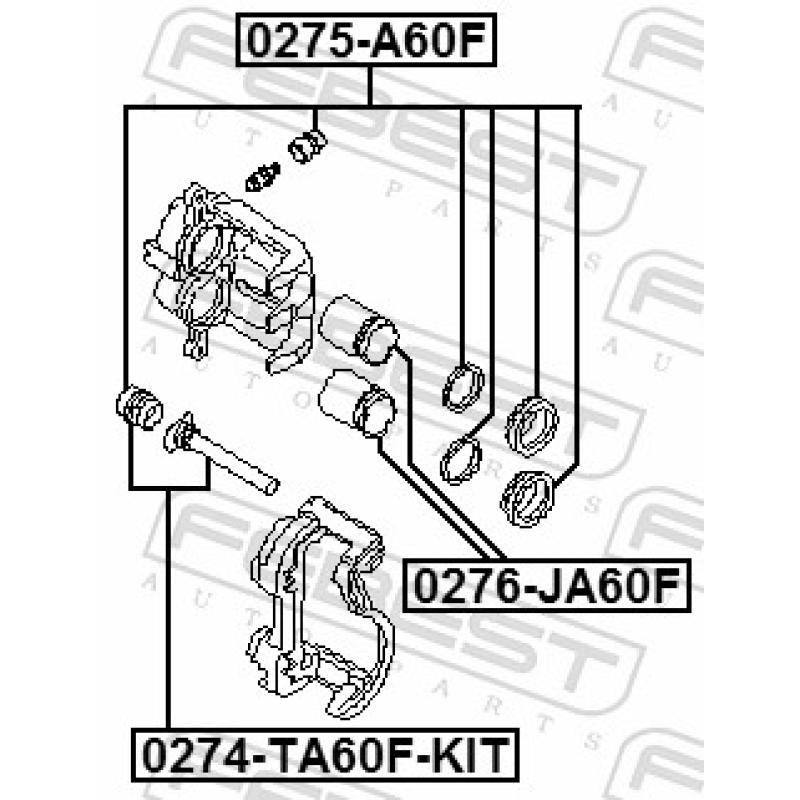 Boulon de guidage, étrier de frein FEBEST 0274-TA60F-KIT - Visuel 2