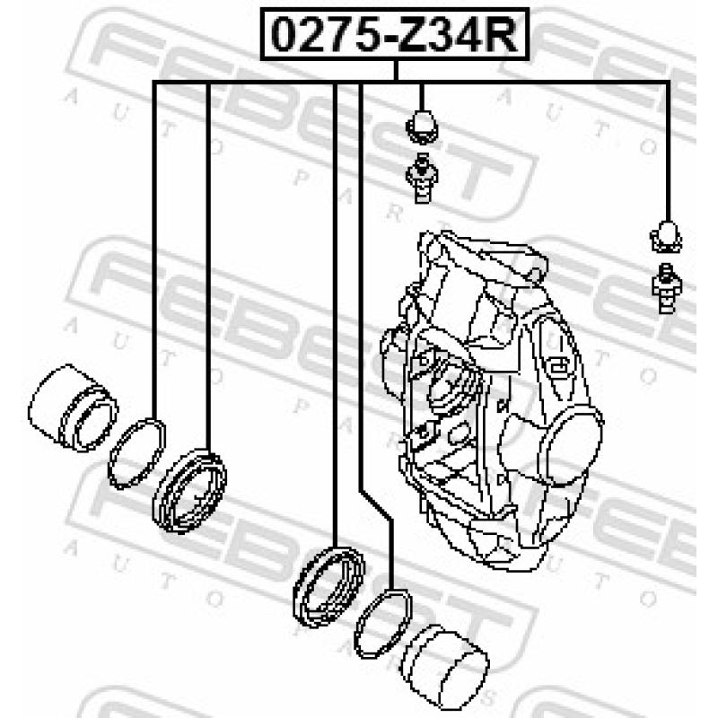 Kit de réparation, étrier de frein FEBEST 0275-Z34R - Visuel 1