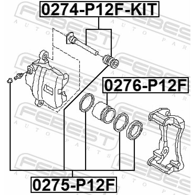 Piston, étrier de frein FEBEST 0276-P12F - Visuel 2