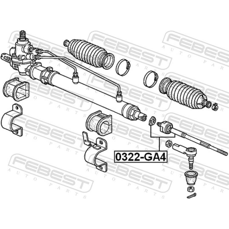 Rotule de direction intérieure, barre de connexion FEBEST 0322-GA4 - Visuel 1